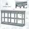 Costway 58'' Long Sofa Table with Storage Retro Console Table with 3 Drawers & Open Shelves Blue/White